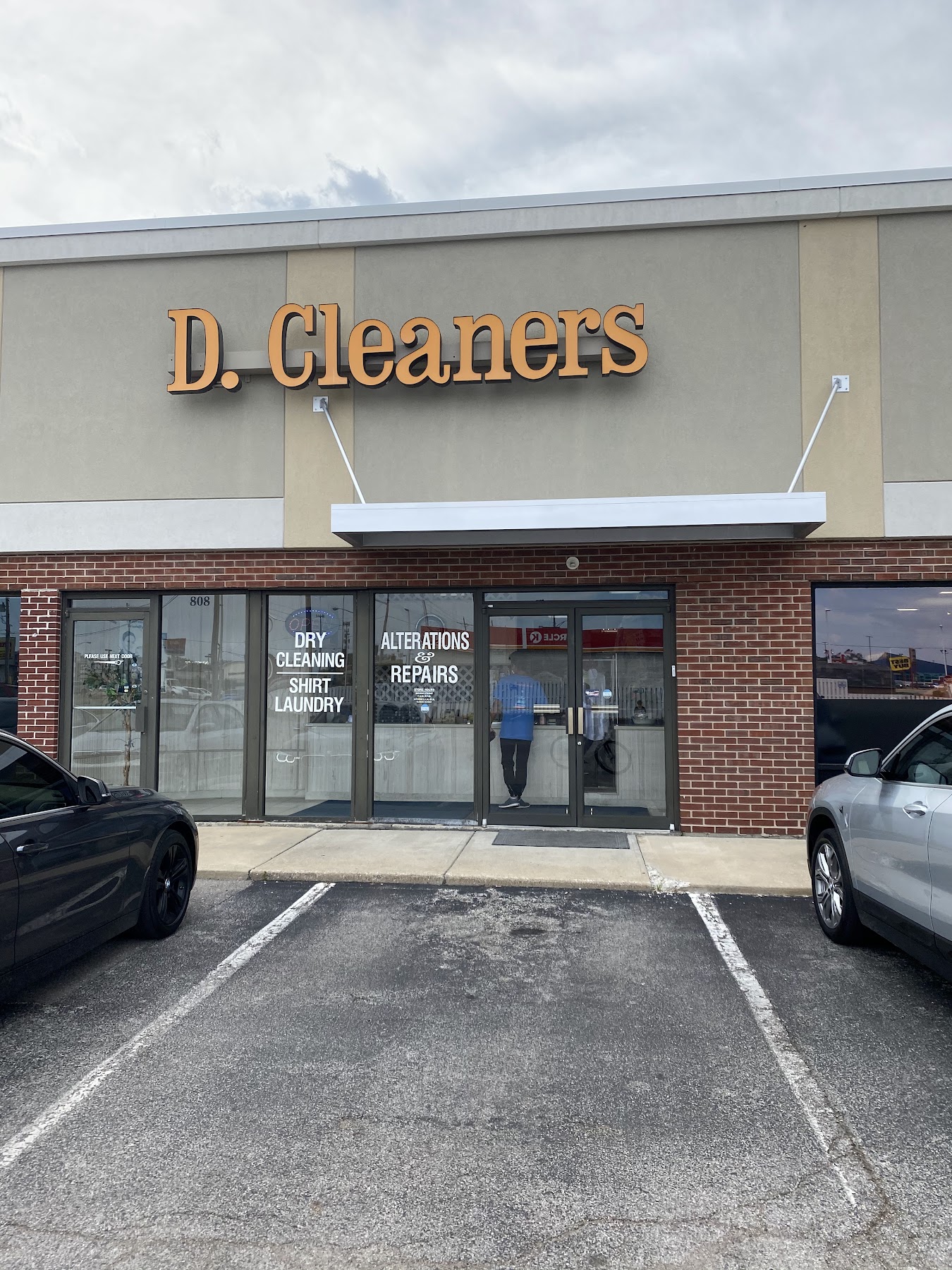 The D. Cleaners storefront on U.S. Highway 31 North
